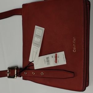 Calvin Klein Havana Women's Over Shoulder Crossbody Side Bag in Burned Orange